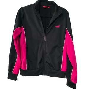 Puma Black and Pink Track Jacket Size L